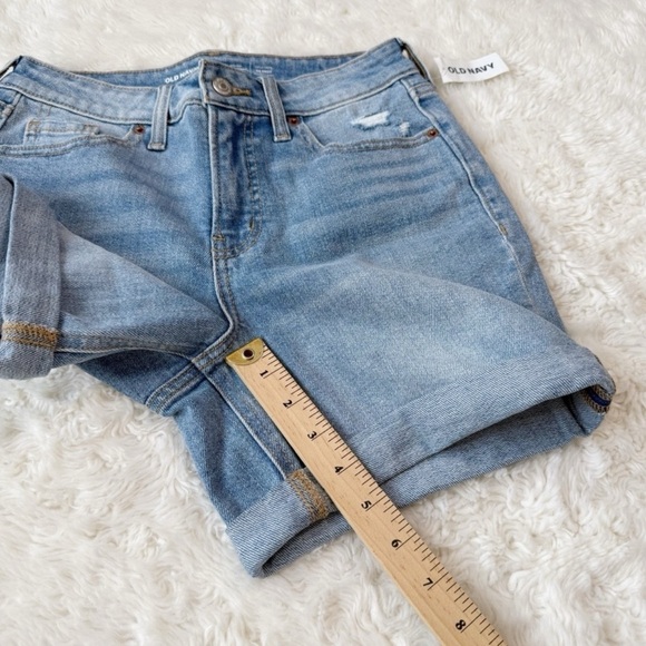 NWT Old Navy Women Blue Hight Waist OG Straight Denim Shorts US2 Preppy Classic - Picture 8 of 9